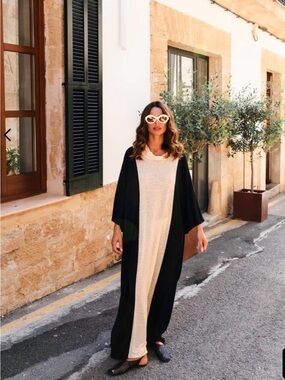 PITUSA Cowl neck colour block kaftan